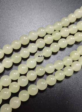 天然白玉优化晴水色圆珠散珠