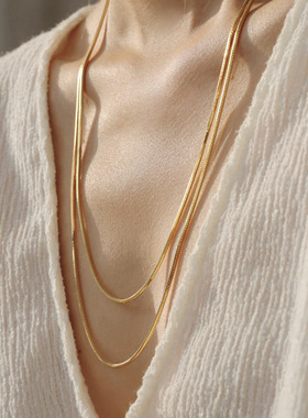 欧美小众设计感超长蛇骨链项链女极简风时尚气质百搭高级感毛衣链