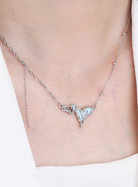 甜酷不规则爱心项链女时尚个性酷帅潮流百搭高级感锁骨链2023新款