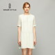 Mingshilu summer European and American shirt sleeve solid color dress