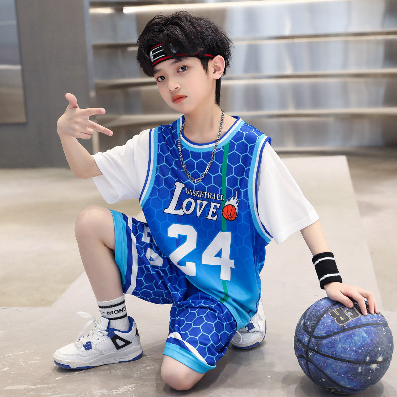 童装2023新款男童夏季套装10岁孩子篮球服8中大童14儿童运动套装9_虎窝淘