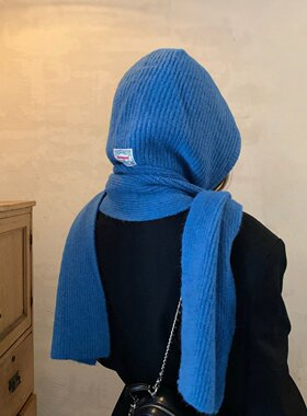 女款巴拉克拉法帽护耳围巾一体