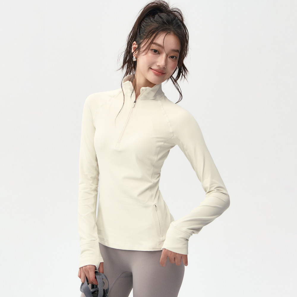 立领拉链健身服上衣女秋冬新款修身跑步瑜伽训练套装运动T恤长袖,淘宝优惠券,粉丝福利购,淘宝优惠卷