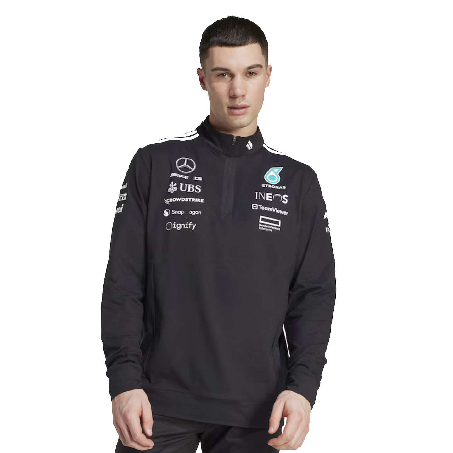 2025新款F1赛车服梅赛德斯奔驰车队外套长袖立领卫衣冲锋衣可定制 - 图0