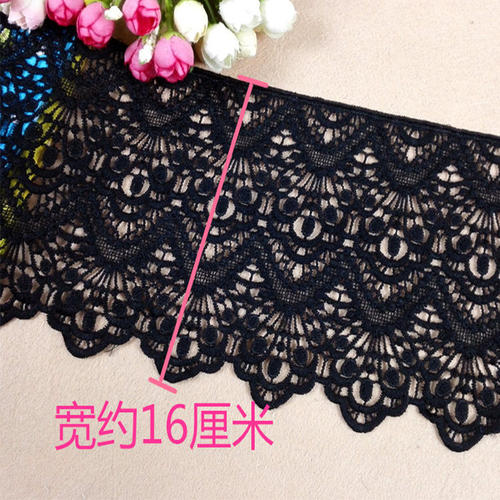 衣服上的装饰蕾丝花边辅料宽17cm水溶刺绣DIY服装装饰配件白色 - 图0