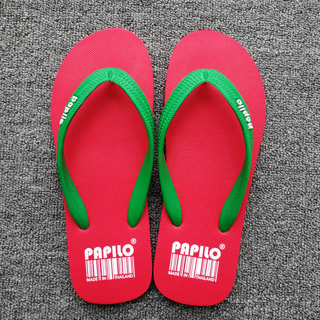 Rubber flip-flops imported from Thailand