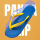 PANDA FLIP natural rubber flip-flops imported from Thailand for men's wear-resistant, non-slip, waterproof beach sandals