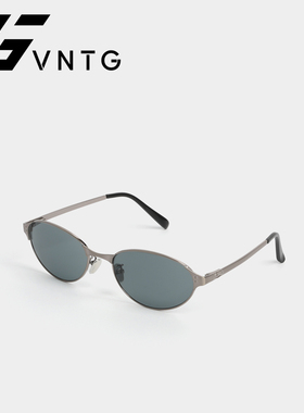 VNTG彩色防晒墨镜金属细框韩国ins风小众设计极简椭圆形太阳眼镜