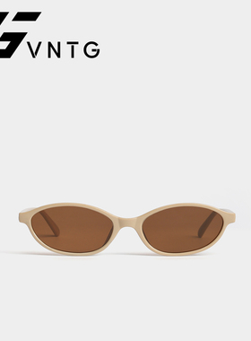 VNTG墨镜美拉德色系镜框椭圆形精致ins风防紫外线uv400太阳眼镜