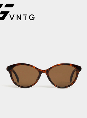 VNTG猫眼型墨镜大框太阳眼镜复古欧美ins风皮绳链条设计感御姐风