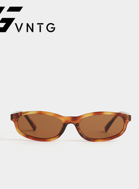 VNTG墨镜复古小框文艺中古高级感ins防紫外线uv400棕色太阳眼镜