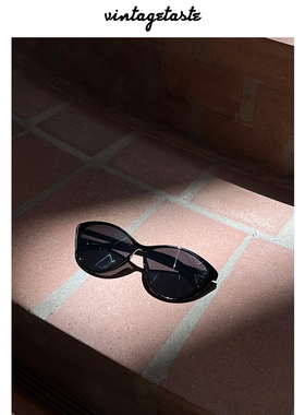 经典复古黑超三角形猫眼墨镜