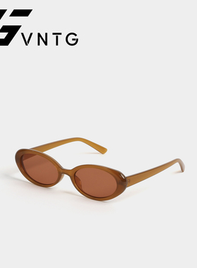 VNTG墨镜复古极简风透咖色小众设计感百搭ins风bella同款太阳眼镜