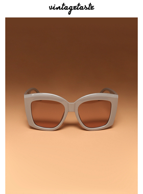 水泥灰大框架防晒墨镜