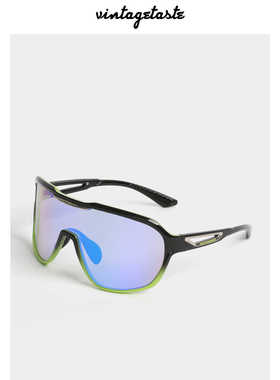 VINTAGETASTE 黑绿炫彩色大框架骑行眼镜防风防紫外线uv400墨镜