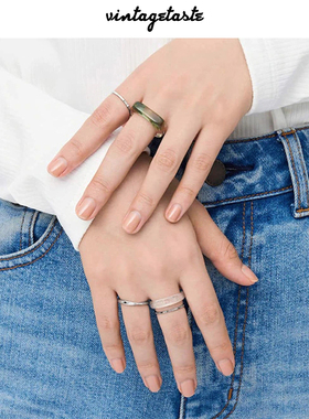 原创日系拼色树脂戒指