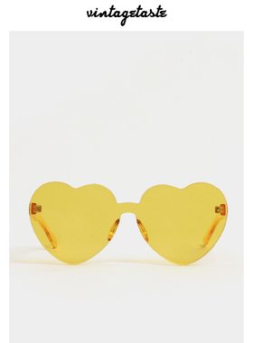 VINTAGETASTE 金珍妮jennie同款桃心彩色半透明墨镜防晒太阳眼镜