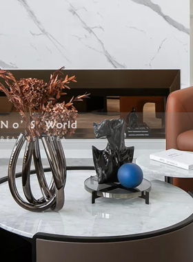 轻奢风样板房别墅会所组合摆件