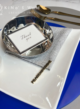 KiNo奇诺 北欧样板房间西餐具套装 展厅餐桌软装摆台餐盘餐巾垫碗