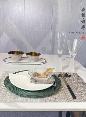 新中式风餐具灰色组合设计师摆件