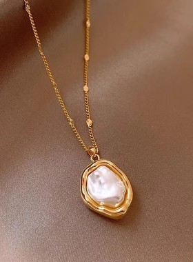 不规则巴洛克珍珠项链女