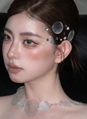 新款时尚度假风贝母圆片串项链高级小众简约新娘结婚婚纱颈链大气