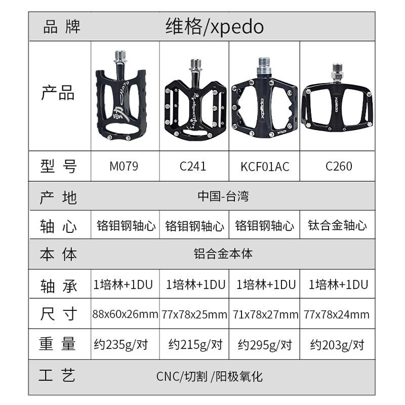 Xpedo Vigo lightweight bicycle pedal aluminum alloy