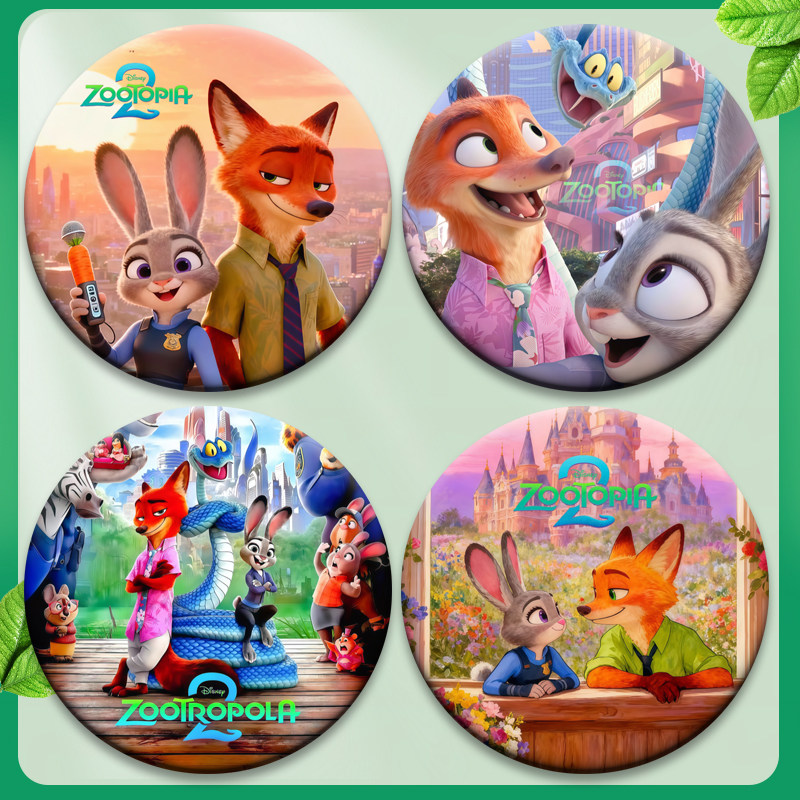 疯狂动物城2系列动物总动员朱迪尼克动漫徽章吧唧58mm胸章批发,淘宝优惠券,粉丝福利购,淘宝优惠卷