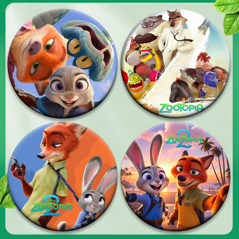 疯狂动物城2系列动物总动员朱迪尼克动漫徽章吧唧58mm胸章批发,淘宝优惠券,粉丝福利购,淘宝优惠卷