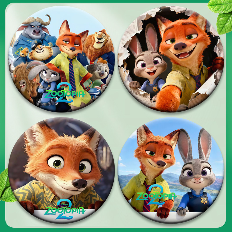 疯狂动物城2系列动物总动员朱迪尼克动漫徽章吧唧58mm胸章批发,淘宝优惠券,粉丝福利购,淘宝优惠卷