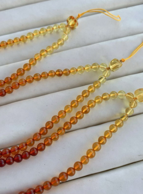 天然渐变色琥珀蜜蜡手机挂绳女士彩虹链串珠链条挂绳手腕绳