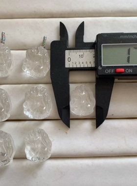 天然白水晶九尾狐项坠女狐狸牌吊坠孔大小不一有棉体项链挂件配件