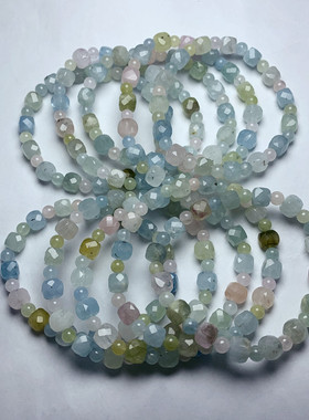 天然摩根石方糖单圈手链方块手串