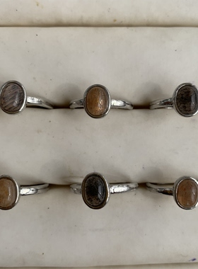 天然骨干太阳石戒指白铜托活口简约百搭时尚水晶饰品礼物约6*8mm