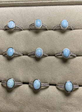 天然海纹石戒指简约款活口指环