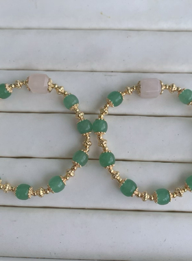 天然东陵玉老型珠手链女款民族风时尚清新上手显白简约百搭手串