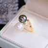DIY accessories 18K gold-filled copper thick gold-plated small fragrant wheat ears double-bead open ring semi-finished gold silver