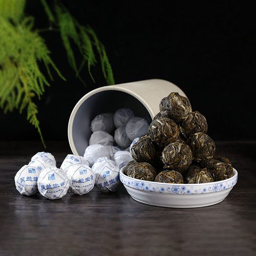 不是冰岛昔归老班章长生普洱茶生茶小龙珠球形沱粒装茶叶500g桶装 - 图0
