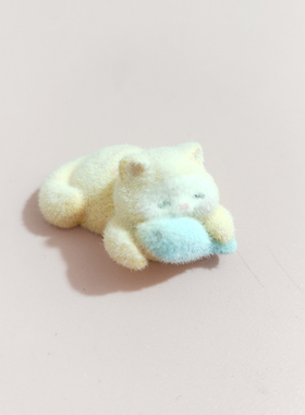 可爱小猫吃鱼发夹树脂植绒可爱少女心侧边刘海夹鸭嘴夹卡通发饰女
