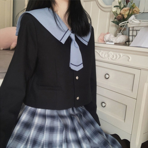 【月野HOUSE】*不若草*原创JK制服学院风水手服校供感变形襟冬服 - 图3