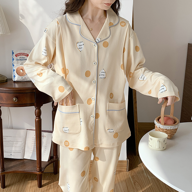 月子服夏季薄款产后纯棉产妇哺乳孕妇睡衣春秋天家居服喂奶两件套 - 图1