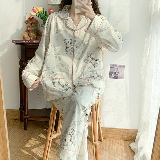 Confinement clothing October pure cotton spring and autumn style postpartum maternal lactating pregnant women pajamas autumn and winter home clothing set