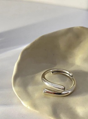 方块锆石戒指女ins简约学生时尚潮人小众设计冷淡风百搭开口指环