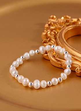 2022年新款夏季小银珠豆豆小众款手链冷淡风珍珠手串女日韩百搭