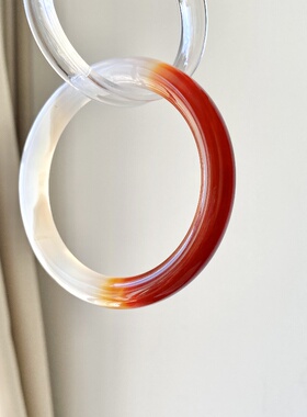 玛瑙手镯天然巴西白粉绿玛瑙