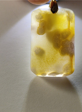 天然樱花玛瑙平安扣仙女无事牌