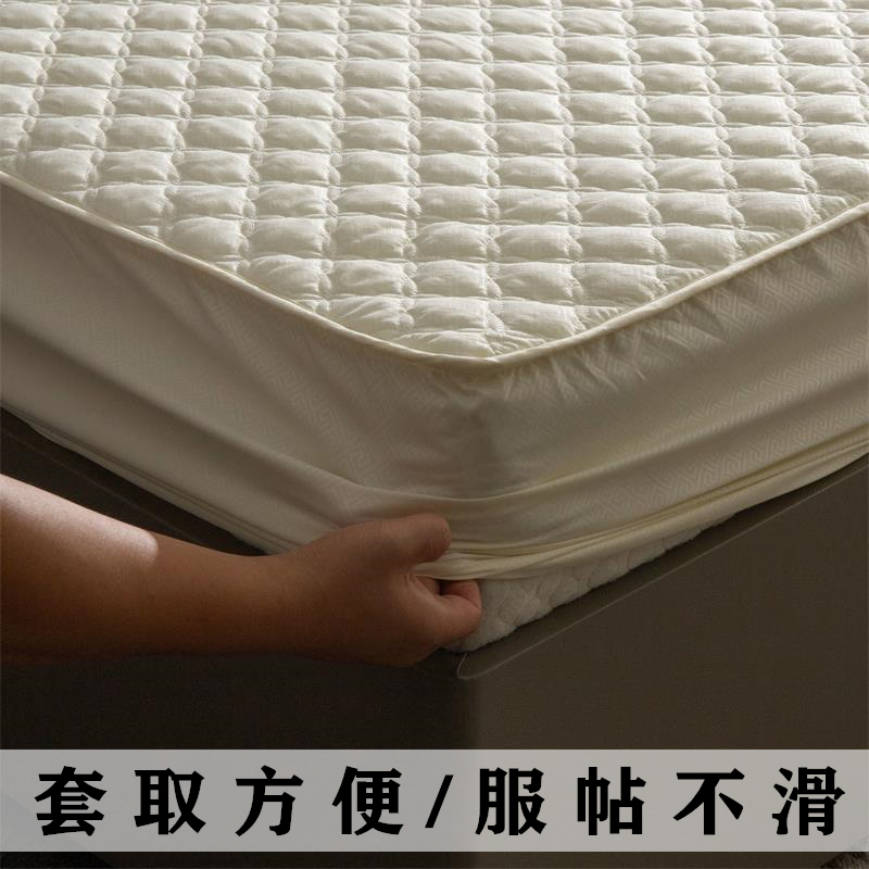 纯棉床笠单件1.2/1.35/1.5m1.8米2x2.2全棉夹棉床罩1.9床垫套2.0m-图1