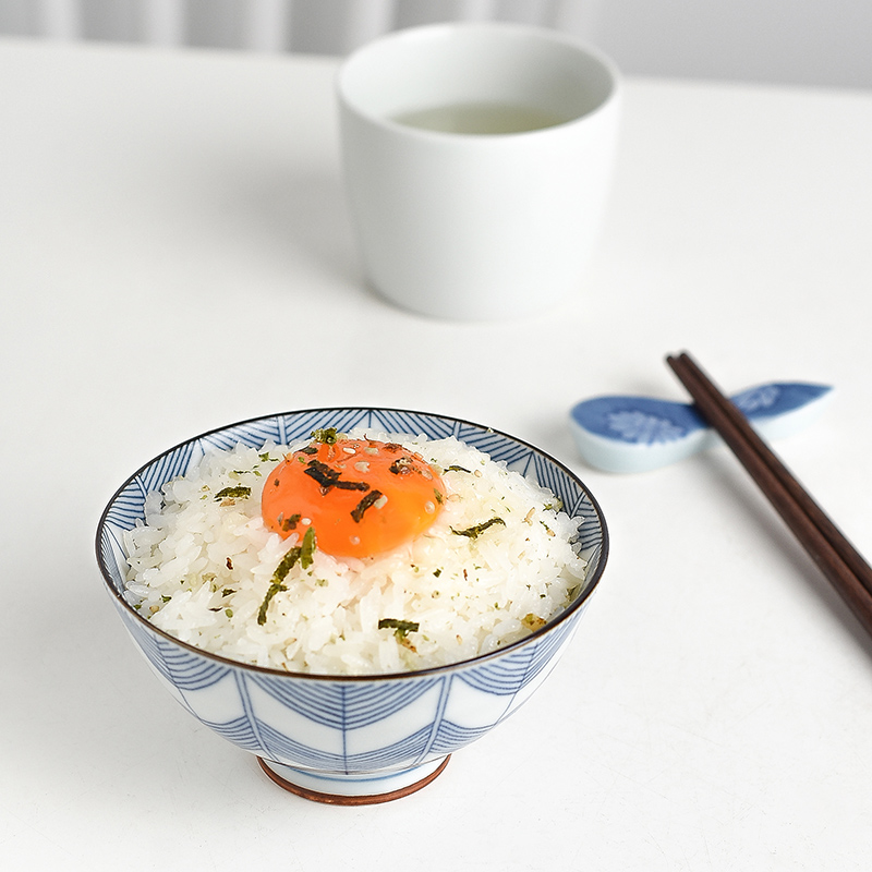 陶瓷日式饭碗日本波佐见烧蓝绘家用小碗套装礼盒家庭分餐制餐具