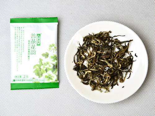 七彩云南庆丰祥普洱茶 普茶花韵 茉莉花茶叶60g大叶种散茶30袋*2g - 图0