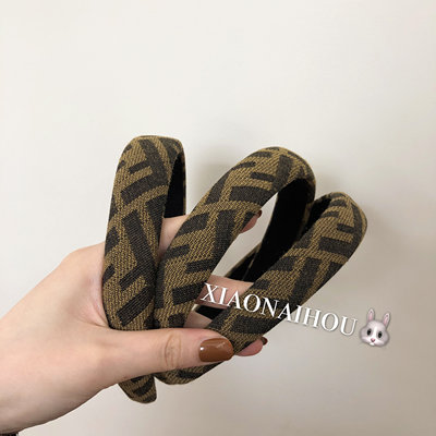 双f字母复古发箍nana同款中古vintage女网红简约法式老花发卡 虎窝淘